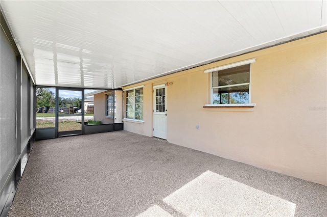 view of unfurnished sunroom