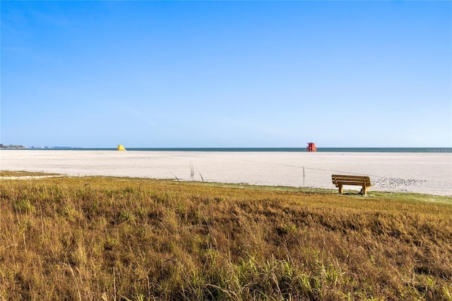 property view of water featuring a view of the beach