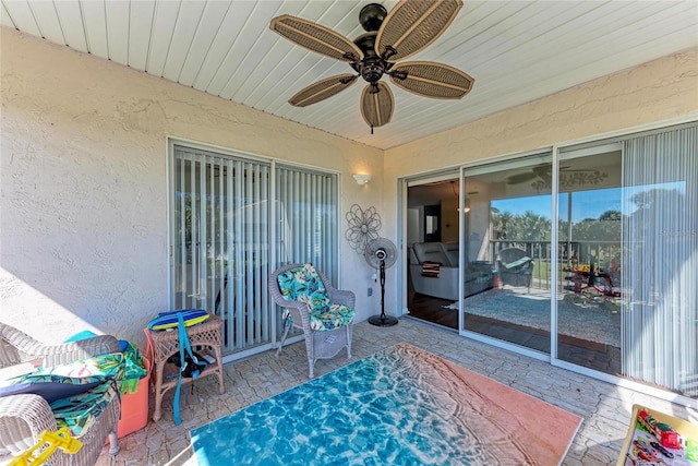 view of patio / terrace with ceiling fan