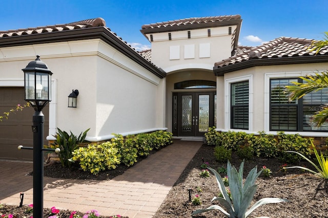 property entrance with french doors