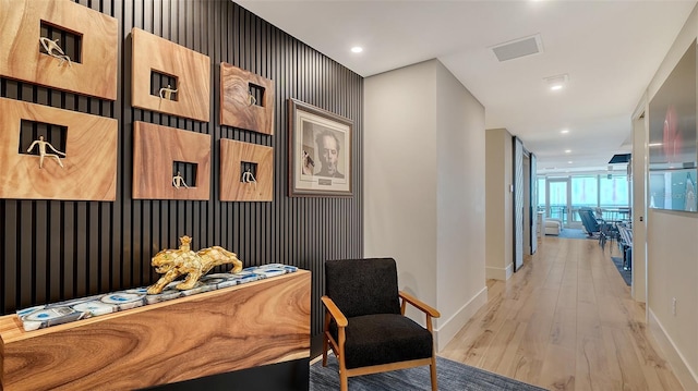 hallway featuring light hardwood / wood-style floors