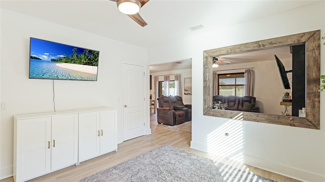 hall featuring light hardwood / wood-style floors