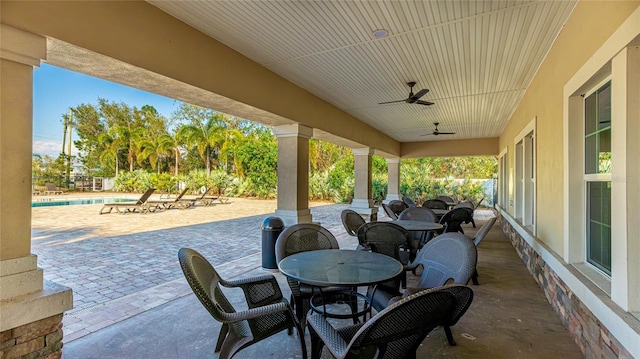 view of patio / terrace with ceiling fan