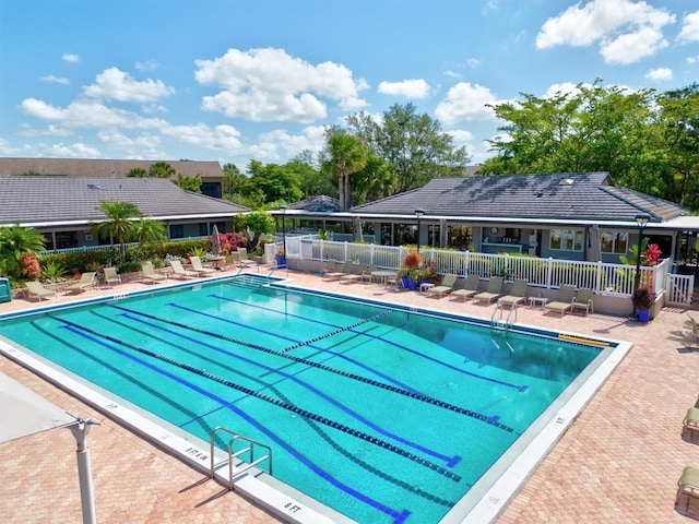 view of pool with a patio area