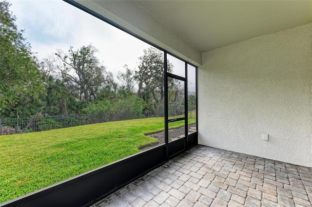 view of unfurnished sunroom