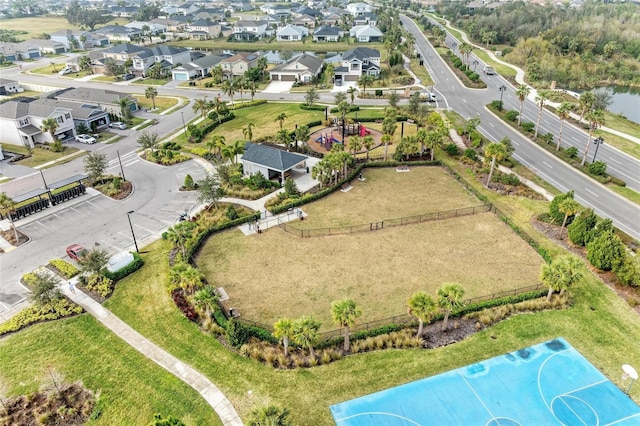 drone / aerial view with a residential view