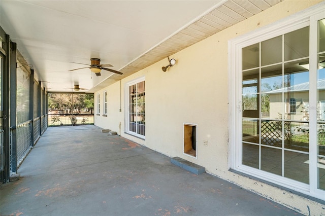 view of patio / terrace featuring ceiling fan