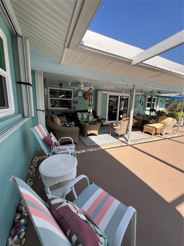 view of patio with an outdoor living space