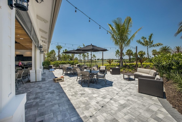 view of patio featuring an outdoor living space