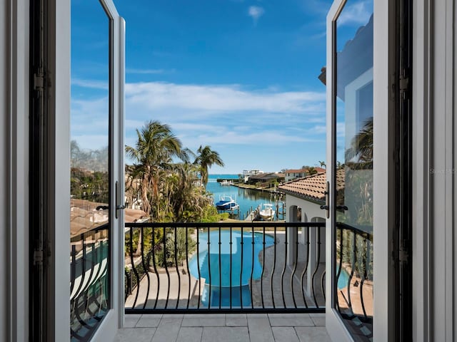 balcony with a water view