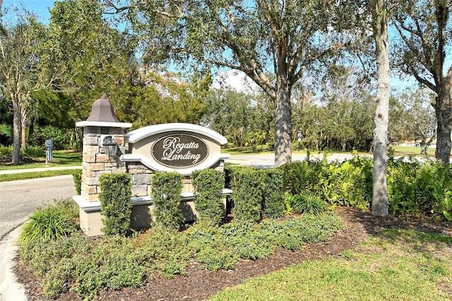 view of community sign