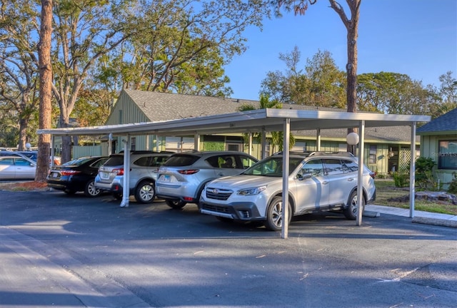 view of car parking featuring a carport