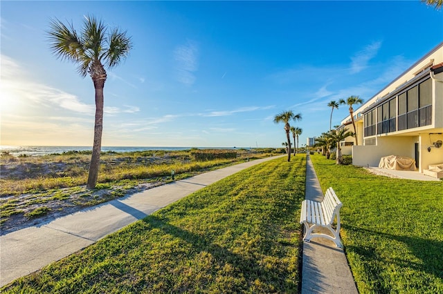 view of property's community with a yard