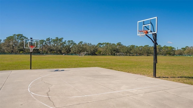 view of basketball court featuring community basketball court