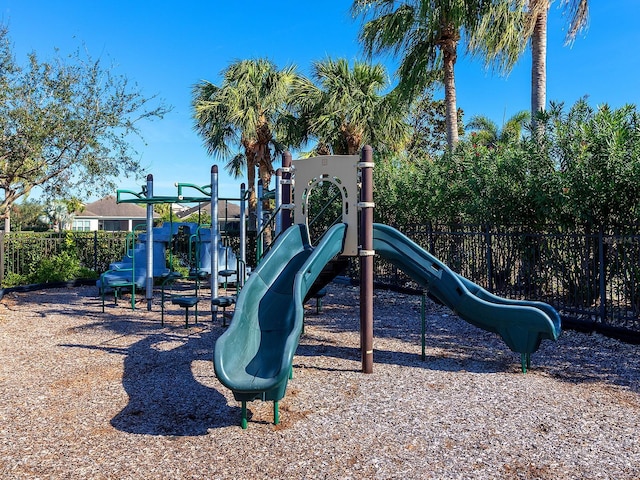 community play area with fence