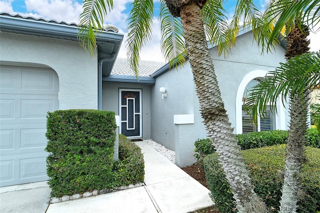 entrance to property with a garage