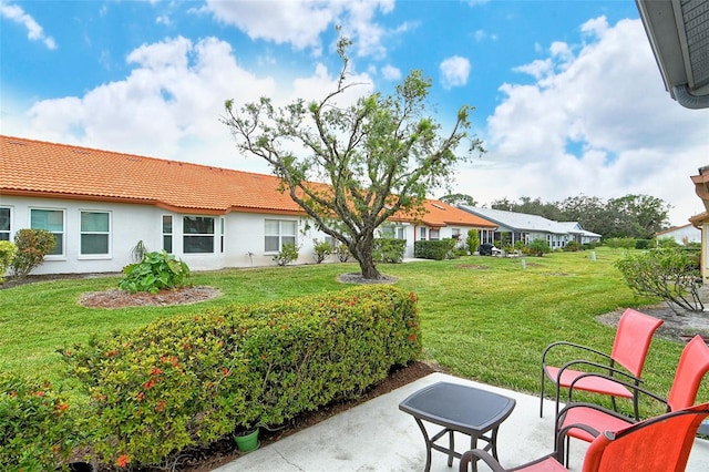 view of yard with a patio area