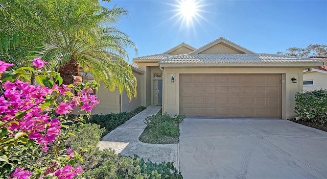 view of front of house with a garage