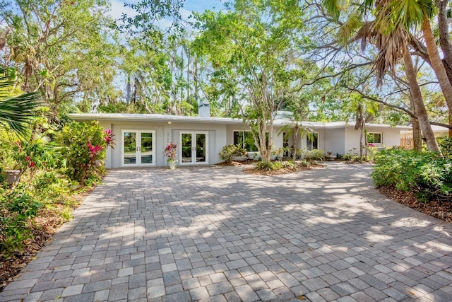 view of front of property featuring french doors