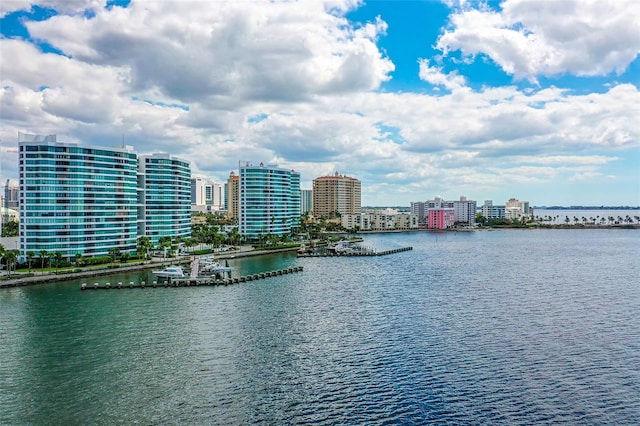 water view with a view of city