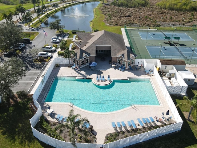 5718 Broad River Run, Ellenton, FL 34222 - community pool featuring a water view and a patio