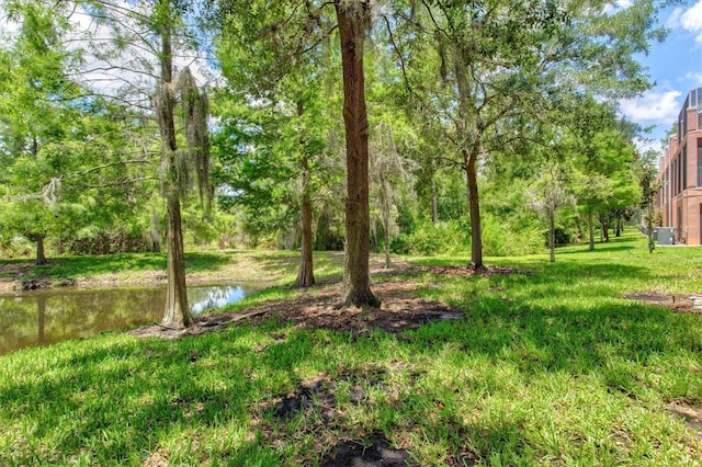 view of yard featuring a water view