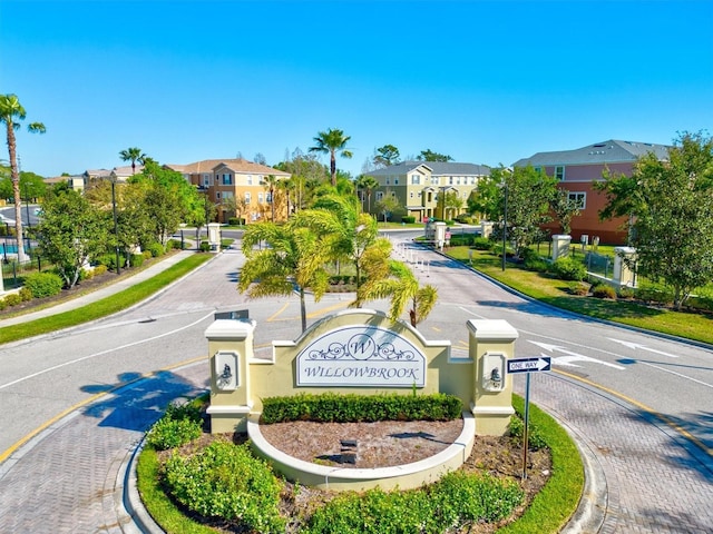 view of community sign