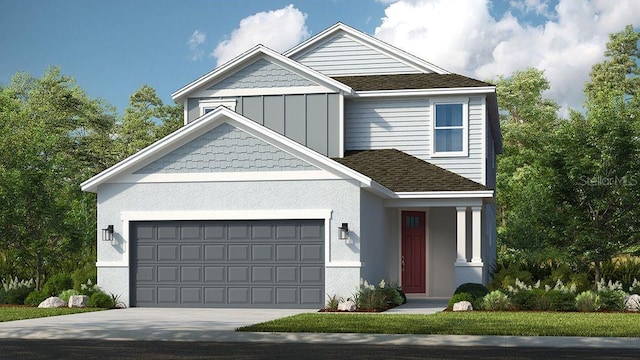 view of front of home with a garage