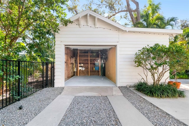 view of garage