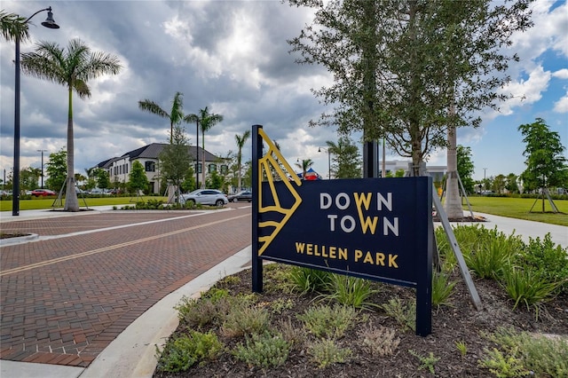 view of community sign