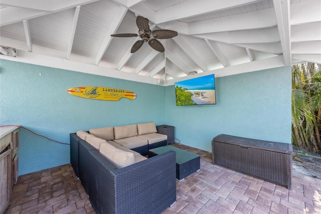 view of patio / terrace featuring an outdoor hangout area and ceiling fan