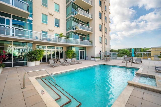 view of pool with a patio area