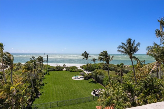 water view featuring a beach view