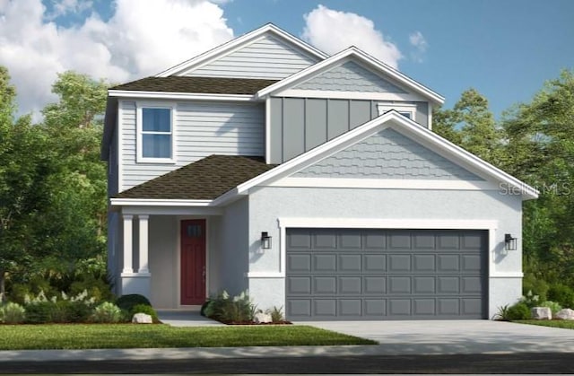 view of front of home with a garage