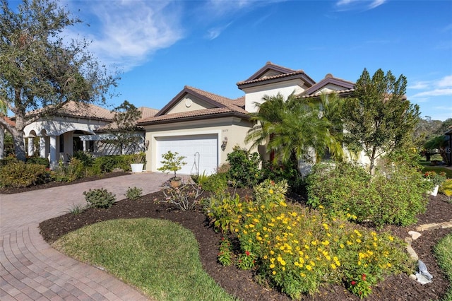 view of front of house with a garage