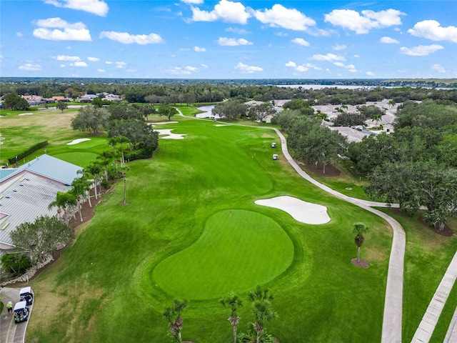 drone / aerial view with golf course view