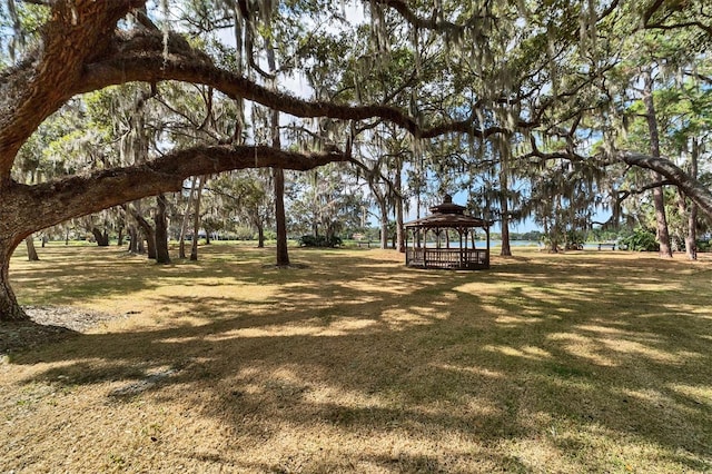 exterior space featuring a gazebo