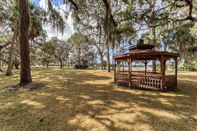 view of yard featuring a gazebo