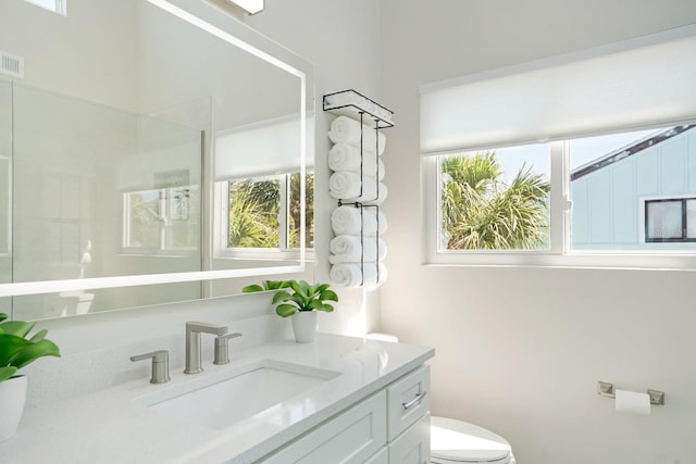 bathroom with vanity and toilet