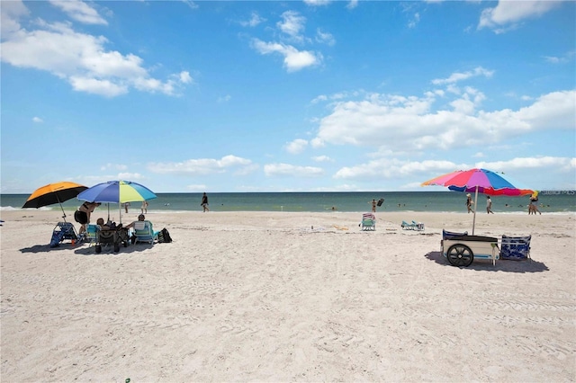 property view of water with a view of the beach