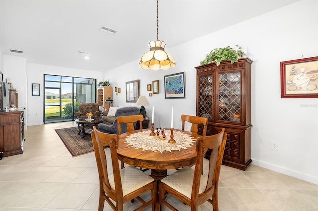 view of tiled dining room