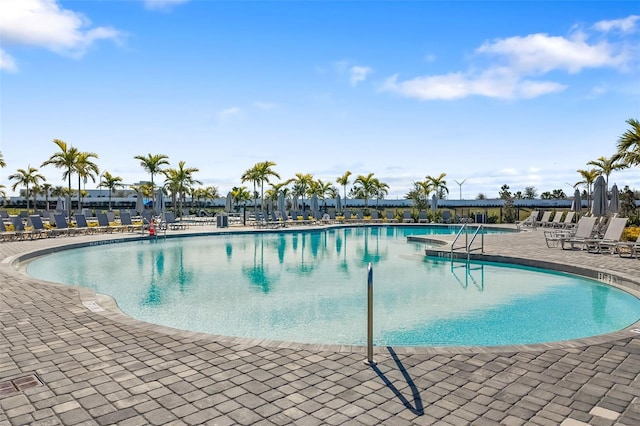 view of pool featuring a patio area