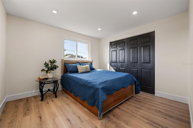 bedroom featuring light hardwood / wood-style flooring