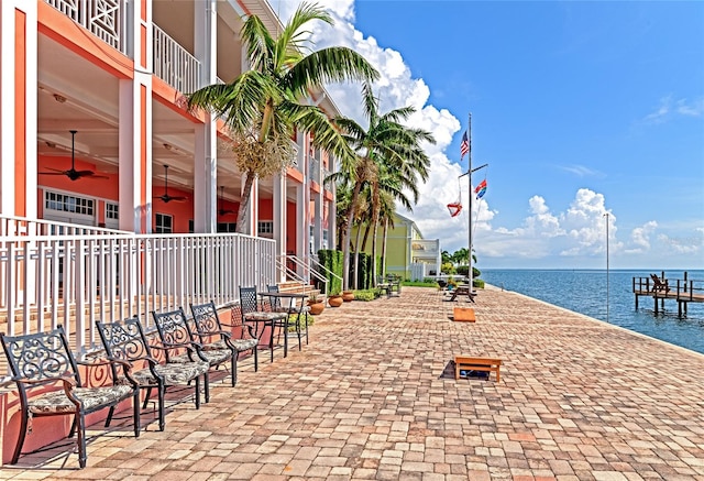 view of property's community featuring a water view