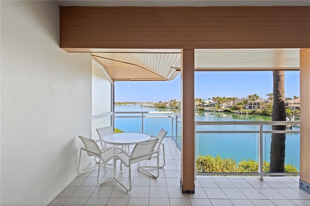 balcony with a water view