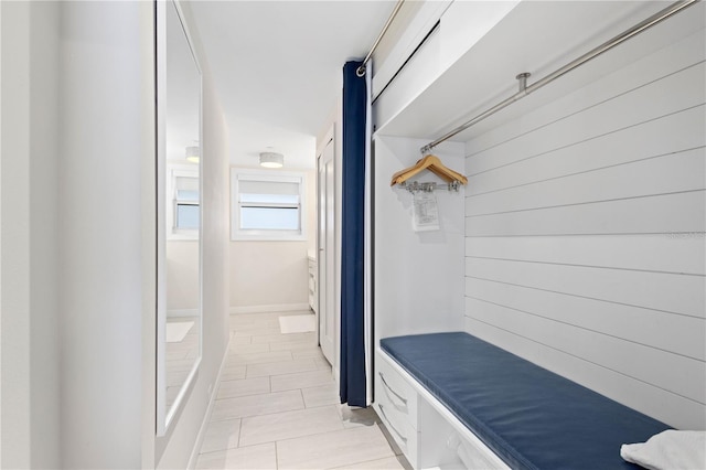 mudroom featuring light tile patterned floors