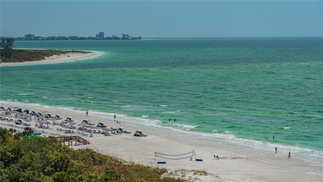 water view featuring a beach view