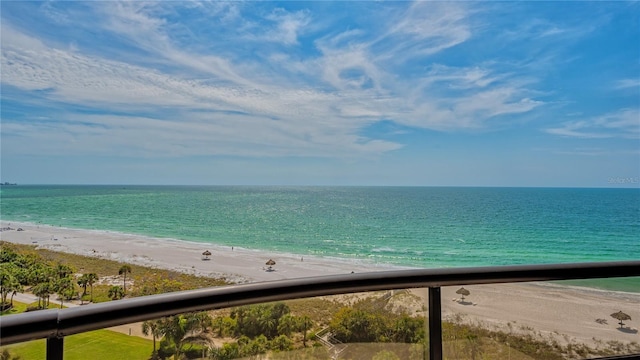 property view of water with a view of the beach