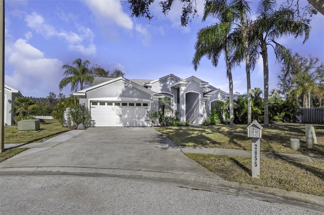 view of front of house with a garage