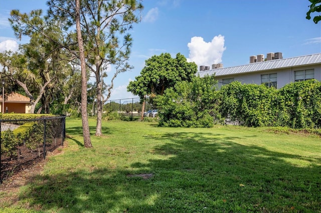 view of yard with fence